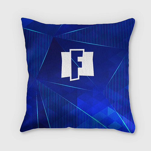 Подушка квадратная Fortnite blue poly / 3D-принт – фото 1