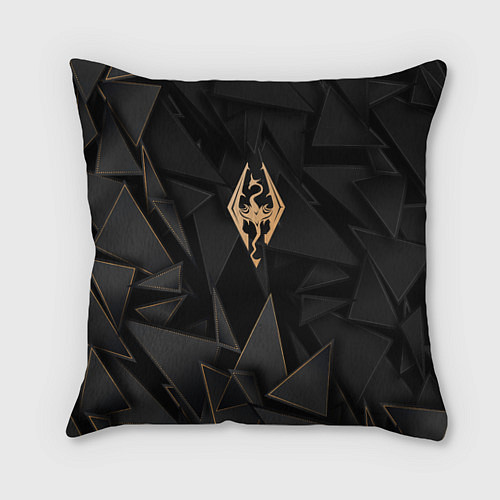 Подушка квадратная Skyrim golden poly / 3D-принт – фото 1