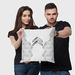 Подушка квадратная Citroen white poly, цвет: 3D-принт — фото 2