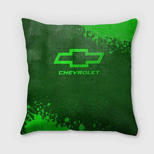 Подушка квадратная Chevrolet - green gradient / 3D-принт – фото 1