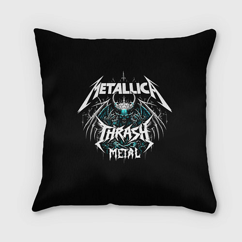 Подушка квадратная Metallica group - thrash metal style / 3D-принт – фото 1