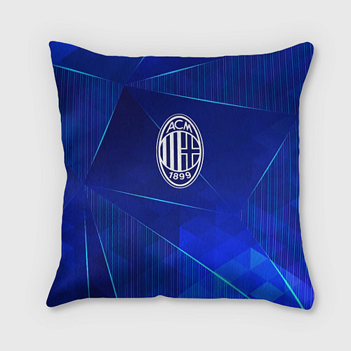 Подушка квадратная AC Milan blue poly / 3D-принт – фото 1