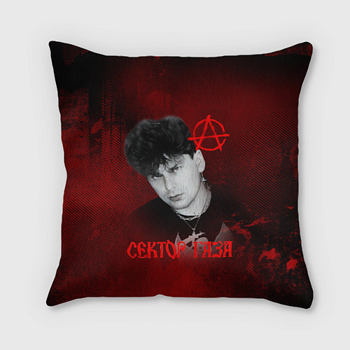 Подушка квадратная Сектор газа красный фон / 3D-принт – фото 1