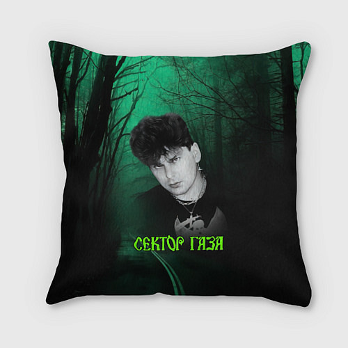 Подушка квадратная Сектор газа зеленый фон / 3D-принт – фото 1