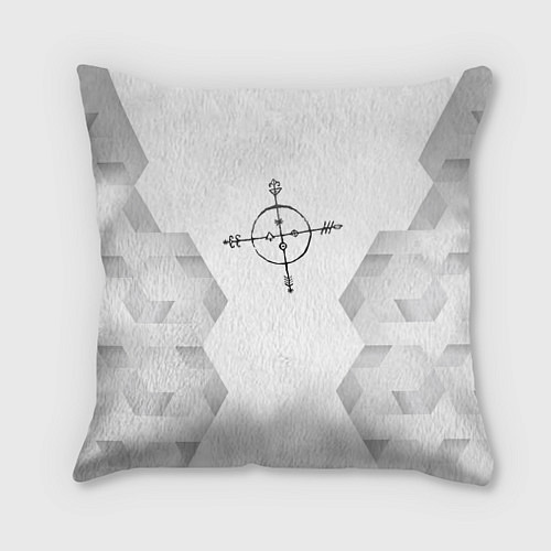 Подушка квадратная Megadeth white poly / 3D-принт – фото 1