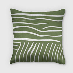 Подушка квадратная Полоски зеленой зебры, цвет: 3D-принт
