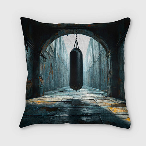 Подушка квадратная Боксерская груша на черном / 3D-принт – фото 1