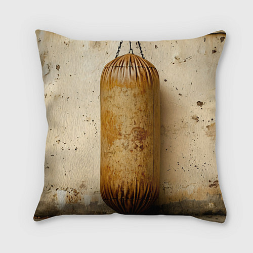 Подушка квадратная Бежевая боксерская груша / 3D-принт – фото 1