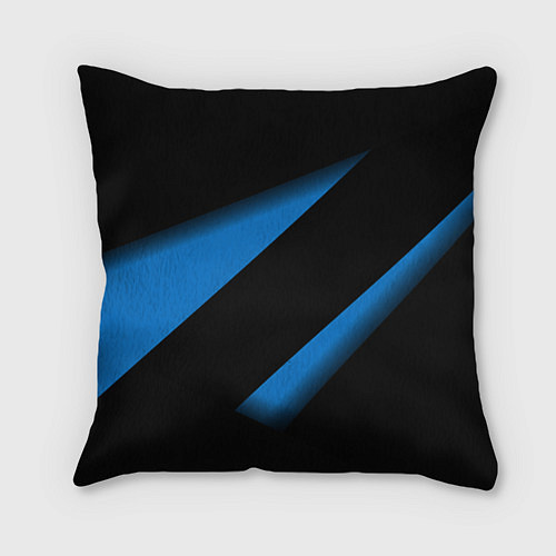 Подушка квадратная Color blue black line / 3D-принт – фото 1