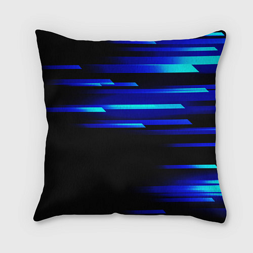 Подушка квадратная Color blue black / 3D-принт – фото 1