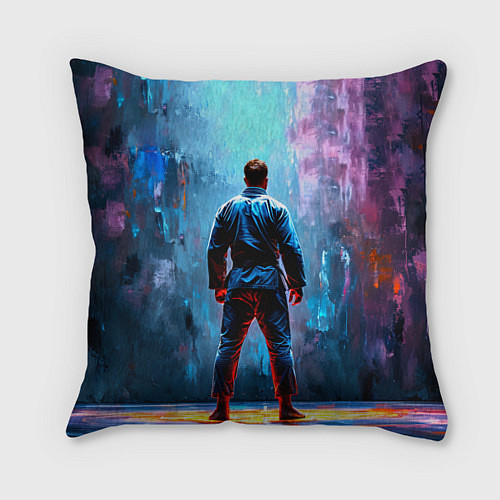 Подушка квадратная Боец джиу-джитсу / 3D-принт – фото 1