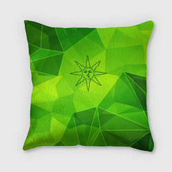 Подушка квадратная Dark Souls green poly, цвет: 3D-принт