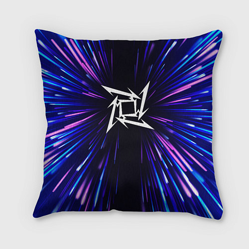 Подушка квадратная Metallica neon energy / 3D-принт – фото 1