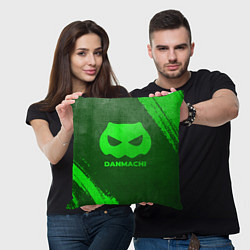 Подушка квадратная DanMachi - green gradient, цвет: 3D-принт — фото 2