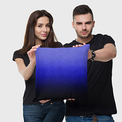 Подушка квадратная Градиент индиго из синего в чёрный, цвет: 3D-принт — фото 2