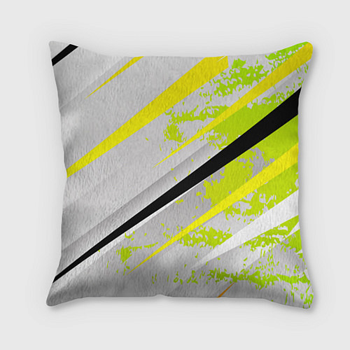 Подушка квадратная Color white light green / 3D-принт – фото 1