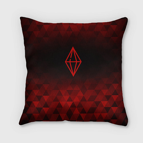 Подушка квадратная The Sims red poly / 3D-принт – фото 1