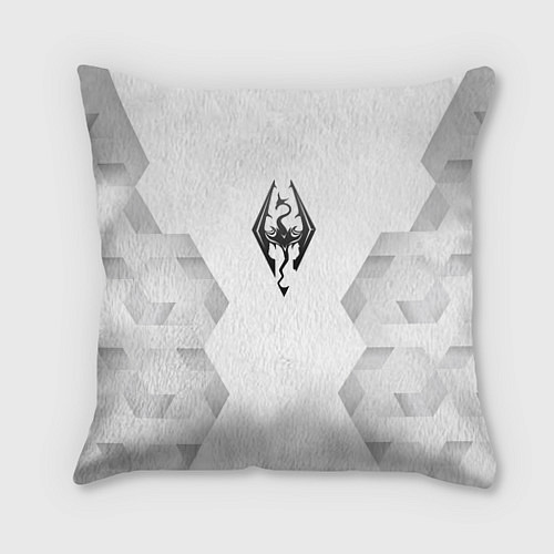 Подушка квадратная Skyrim white poly / 3D-принт – фото 1