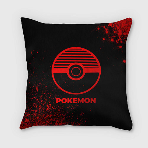 Подушка квадратная Pokemon - red gradient / 3D-принт – фото 1