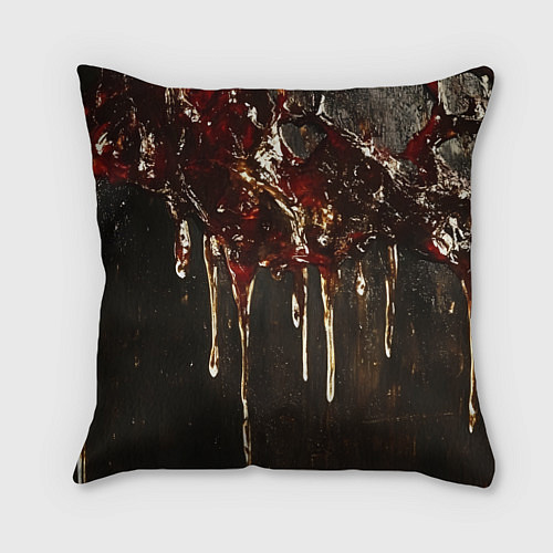 Подушка квадратная Стекающий мед - текстура / 3D-принт – фото 1