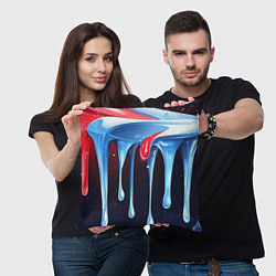 Подушка квадратная Синие и красные слизи текстура, цвет: 3D-принт — фото 2