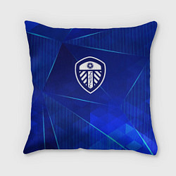 Подушка квадратная Leeds United blue poly