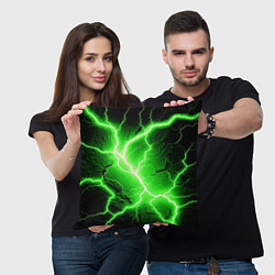 Подушка квадратная Color green black, цвет: 3D-принт — фото 2