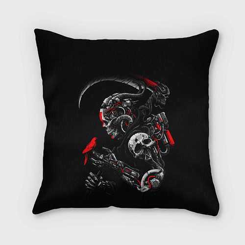 Подушка квадратная Ронин самурай киборг / 3D-принт – фото 1