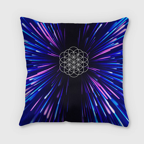 Подушка квадратная Coldplay neon energy / 3D-принт – фото 1