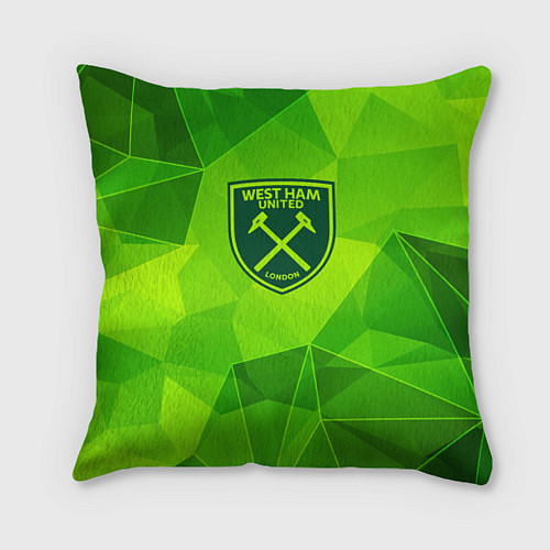Подушка квадратная West Ham green poly / 3D-принт – фото 1