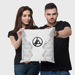 Подушка квадратная Linkin Park 2024 white poly, цвет: 3D-принт — фото 2