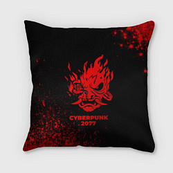Подушка квадратная Cyberpunk 2077 - red gradient