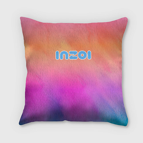 Подушка квадратная Inzoi розово-оранжевый фон / 3D-принт – фото 1