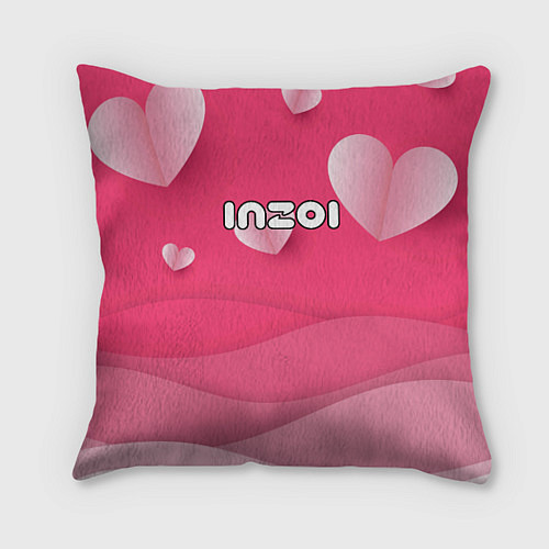 Подушка квадратная Inzoi розовые сердечки / 3D-принт – фото 1
