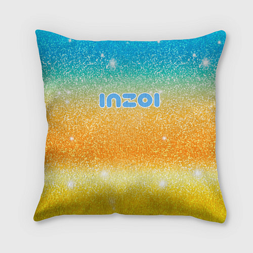 Подушка квадратная Inzoi лого и блестки / 3D-принт – фото 1
