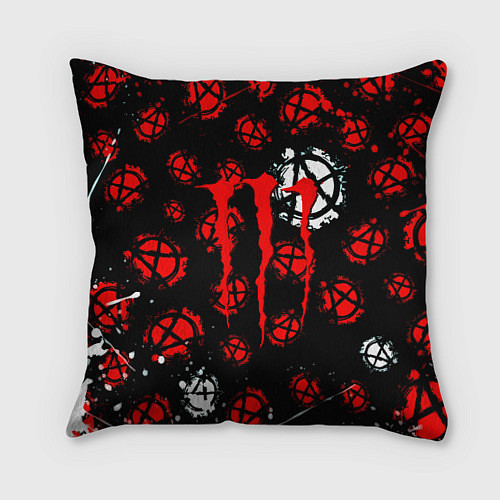 Подушка квадратная Monster energy anarhy / 3D-принт – фото 1