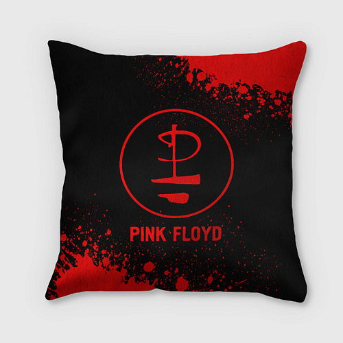Подушка квадратная Pink Floyd - red gradient / 3D-принт – фото 1