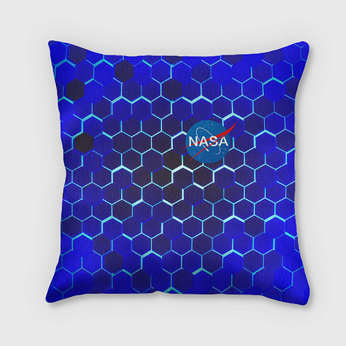 Подушка квадратная Nasa голубая броня / 3D-принт – фото 1