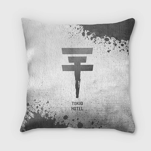 Подушка квадратная Tokio Hotel - white gradient / 3D-принт – фото 1
