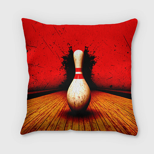 Подушка квадратная Кегля на красном / 3D-принт – фото 1