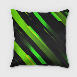 Подушка квадратная Color black green, цвет: 3D-принт