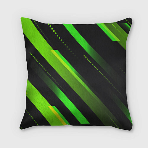 Подушка квадратная Color black green / 3D-принт – фото 1