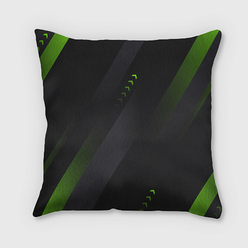 Подушка квадратная Color black green / 3D-принт – фото 1