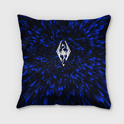 Подушка квадратная Skyrim blue energy / 3D-принт – фото 1
