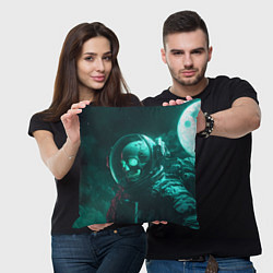 Подушка квадратная Скелет в космосе, цвет: 3D-принт — фото 2