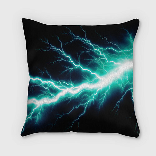Подушка квадратная Lightning blue / 3D-принт – фото 1