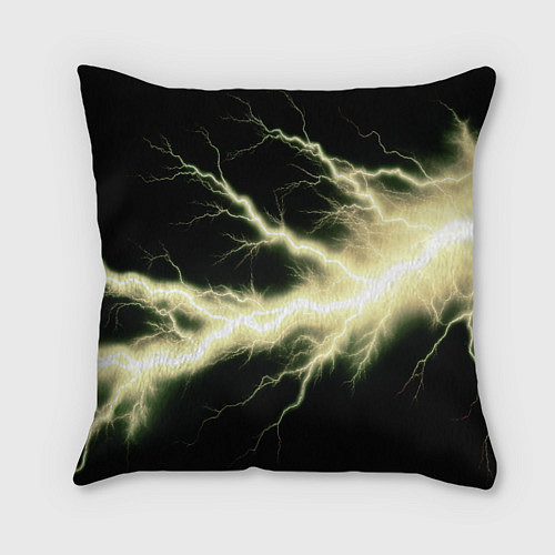Подушка квадратная Lightning yellow / 3D-принт – фото 1