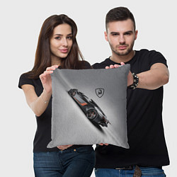 Подушка квадратная Lamborghini - racing car, цвет: 3D-принт — фото 2