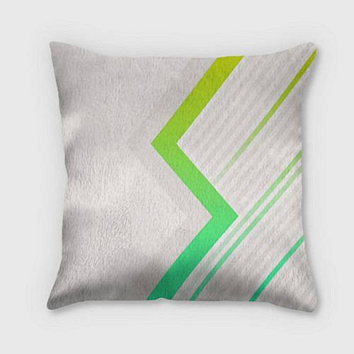 Подушка квадратная Color white line green / 3D-принт – фото 1