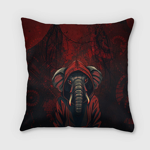 Подушка квадратная Слон в балахоне / 3D-принт – фото 1